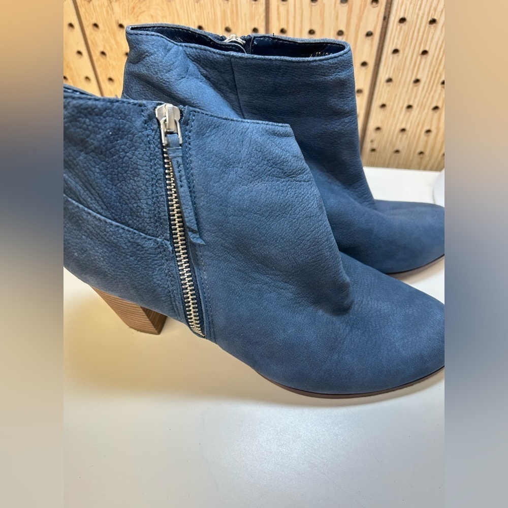 Cole Haan Davenport Navy Ankle Booties with Zipper